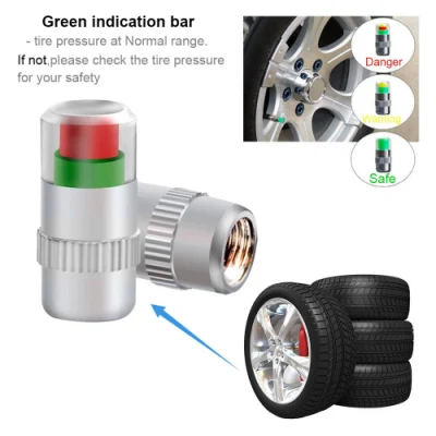 34 Psi Car Tire Pressure Monitor Valve Cup avec indicateur de capteur 3 couleurs 4PCS Eye Alert Cap